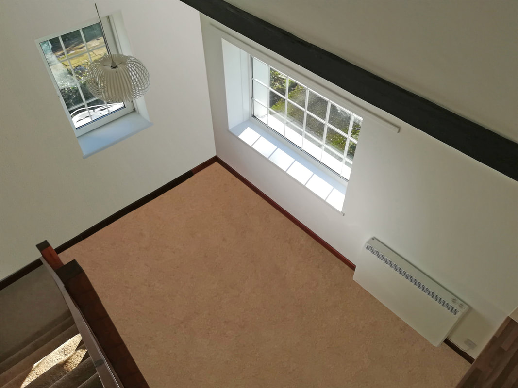 Aerial view of living room from loft conversion.